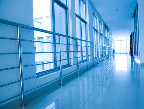 Blue Hospital Aesthetic, Hallway Hospital, Hallway Blue, Hospital Hallway, Blue Hospital, Hospital Aesthetic, Strange Dream, Blue Hallway, Long Corridor