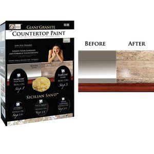 Giani Granite Paint Countertop Kit, Sicilian Sand Giani Countertops, Giani Countertop Paint, Granite Paint, Countertop Paint Kit, Painting Counters, Countertop Paint, Garage Door Paint, Countertop Kit, Easy Home Improvement Projects