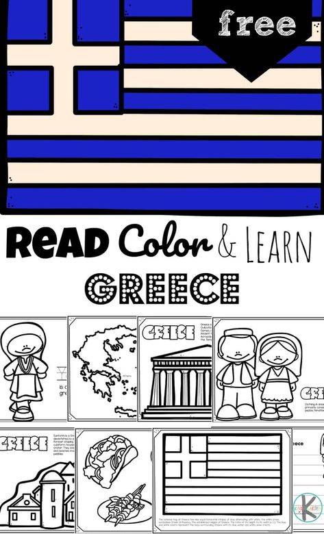 Make learning about Greece FUN for kids with these super cute, FREE Greece coloring pages for kids of all ages to read, color and learn! Greece Activities For Kids, Greece Coloring Pages, Greece Activities, Ancient Greece History, History Lessons For Kids, Infant Curriculum, Greek Independence, Kindergarten Pictures, Greek Christmas