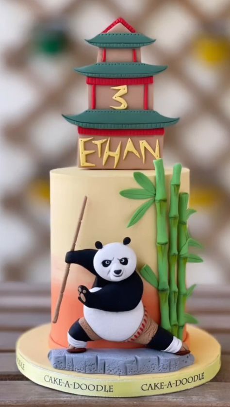 Kung Fu Panda Cake, Panda Birthday Party Decorations, Kung Fu Panda Party, Panda Birthday Cake, Smurfs Party, Cars Theme Cake, Panda Birthday Party, Cars Birthday Cake, Baby First Birthday Cake