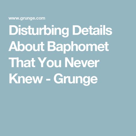 Disturbing Details About Baphomet That You Never Knew - Grunge Working With Baphomet, Baphomet Art, Goat Of Mendes, Anti Christianity, Aleister Crowley, Religious Freedom, Art House, Bible Art, You Never Know