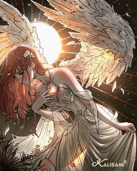 Gothic Angel, Angel Drawing, Tutorials Drawing, Wings Art, Falling From The Sky, Angels And Demons, Ethereal Art, Angel Art, Fantasy Inspiration