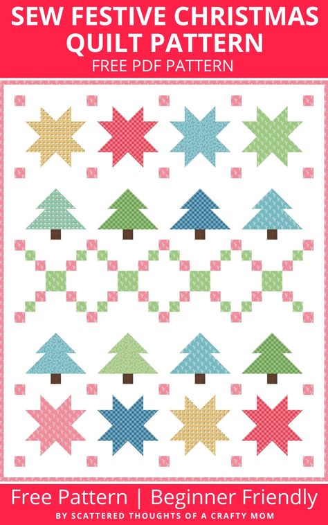 Christmas Row Quilts, Quilting Projects Free Patterns, Free Christmas Quilt Block Patterns, Simple Christmas Quilt, Free Christmas Quilt Patterns, Christmas Quilts Easy, Christmas Quilt Patterns Free, Christmas Quilts Ideas Free Pattern, Quilting Hacks