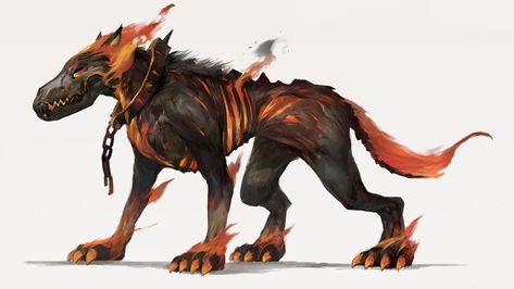 Hell Hound, Devil Dogs, Dog Jokes, The Devils, Dnd Monsters, Cuddly Animals, Boy Art, Fire Emblem, Creature Art