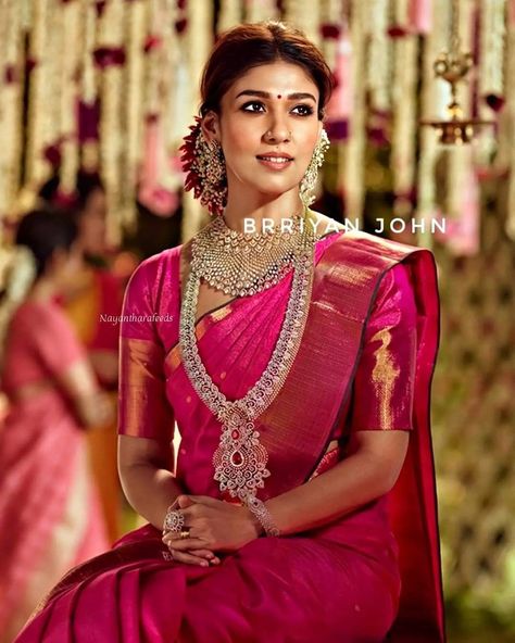 Nayantara In Saree, Nayantara Saree, Nayanthara Wedding, Red Saree Wedding, Indian Dress Up, South Indian Bride Saree, Designer Sarees Wedding, Wallpaper For Android, Bridal Sarees South Indian