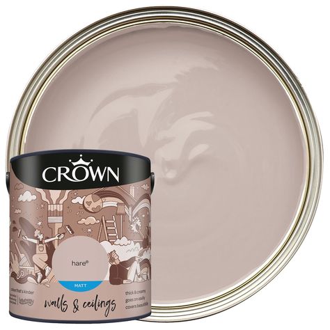 Crown Paint Colours, Painted Stair Railings, Crown Paint, Relaxing Home Decor, Taupe Paint, Crown Paints, Paint White, Favorite Paint Colors, Upcycled Home Decor