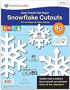 Large Snowflake Decorations, Snowflake Paper, Easy Punch, Bulletin Boards Classroom Decor, Snowflake Cutouts, Bulletin Board Design, Paper Cutouts, Snowflake Decorations, Paper Snowflakes