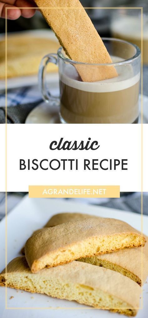 This classic biscotti recipe is simple with no frills. Pairs perfectly with a cappuccino!  #recipe #baking Classic Biscotti, Cappuccino Recipe, Italian Almond Cookies, Cookie Board, Recipe Baking, Biscotti Recipe, Delicious Cookie Recipes, Mouthwatering Recipes, Family Ideas