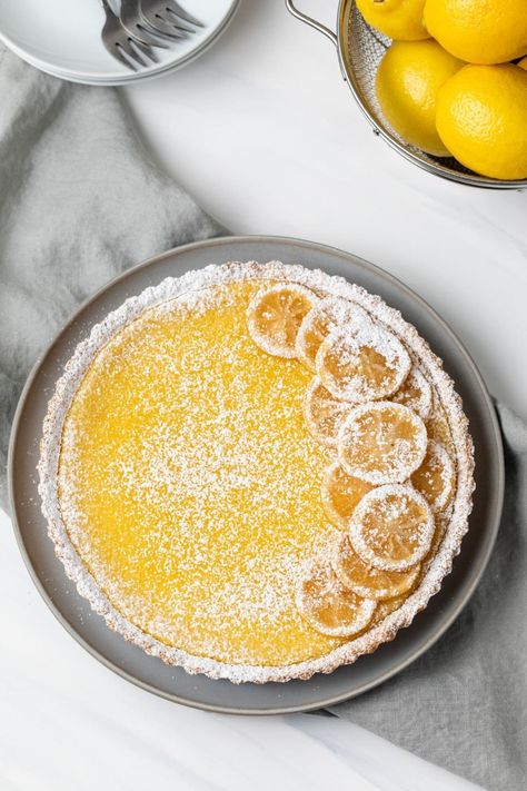 Lemon Tart Tart Lemon Curd, Lemon Tart Recipe, Curd Filling, Gluten Free Crust, Lemon Curd Filling, Cookies Bars, French Dessert, Gluten Free Desserts Recipes, French Desserts