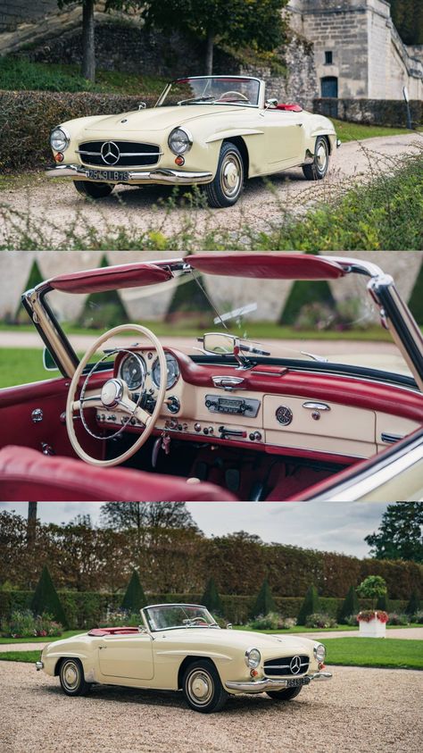 1950s Mercedes Benz, 190 Sl Mercedes, 1940s Mercedes Benz, 85 Bakery Cafe, Vintage Mercedes Benz Convertible, Old Mercedes Benz Vintage, Vintage Convertible Cars, 190sl Mercedes, Mercedes 300sl Roadster