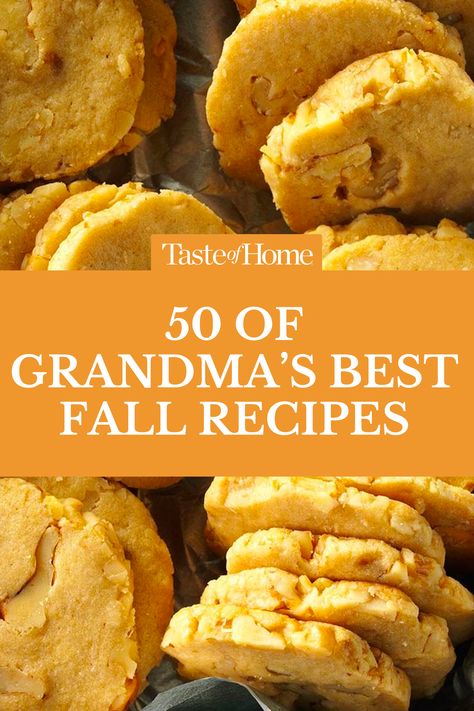 Grandma knew the secret to a cozy, comforting fall meal—and now you can, too! #grandma #vintagerecipes #fall #falltreats #falldesserts #fallsoups #fallcakes #cakes Grandma’s Tasty Recipes, Etsy Recipes, Vintage Meals, Large Recipes, Best Fall Recipes, Best Potluck Dishes, Winter Desserts Easy, Church Recipes, Cornmeal Recipes