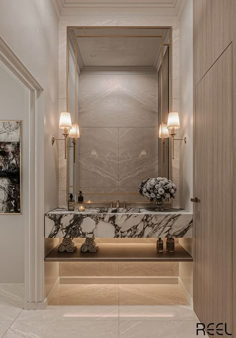 ‹‹ Neoclassic Bathroom Design ›› :: Behance Neoclassical Bathroom Design, Neoclassic Majlis, Neoclassical Bathroom, Neoclassic Interior, Majlis Design, Room Work, Spa Room Decor, Neoclassical Interior, Doors And Floors