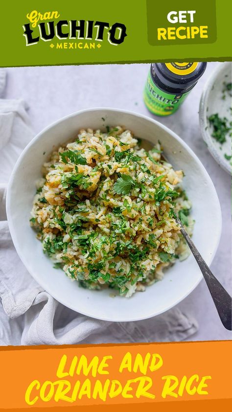 Lime and Coriander Rice is the perfect accompaniment for Mexican food, and if you know Mexicans, you know their love for coriander! It’s used to garnish every single taco or as a vital ingredient to give more flavour to a simmering sauce or stew. To make this rice even better, we add 1 to 2 teaspoons of Gran Luchito Chipotle Lime Paste and combine it lightly – it gives you even zestier rice with a light chipotle flavour! Coriander Rice, Rice Mexican, Mexican Side, Vinegar Benefits, Mexican Side Dishes, Lime Rice, Cilantro Lime Rice, Healthy Morning Routine, How To Cook Rice