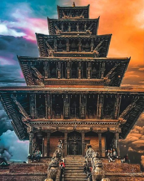 Nyatapola Temple, Bhaktapur Nepal This is a 5-storeyed temple built in Pagoda Style by King Bhupatindra Malla in 1703 Dedicated to Goddess Durga & Siddhi Lakshmi. Bhaktapur is a UNESCO World Heritage Site & is famous for its wonderful Temples, Architecture & Historical Monuments Bhaktapur Nepal, Goddess Durga, Temple Art, Historical Monuments, Durga Goddess, Historical Place, Unesco World Heritage Site, Unesco World Heritage, Heritage Site