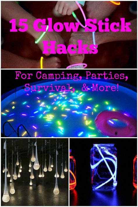 15 Glow Stick Hacks for Camping, Parties, Survival, & More! Peer Counseling, Festival Camping Hacks, Birthday Hacks, Party Tricks, Crystal Birthday, Glow In Dark Party, Glow Stick Party, Diy Glow, Blacklight Party