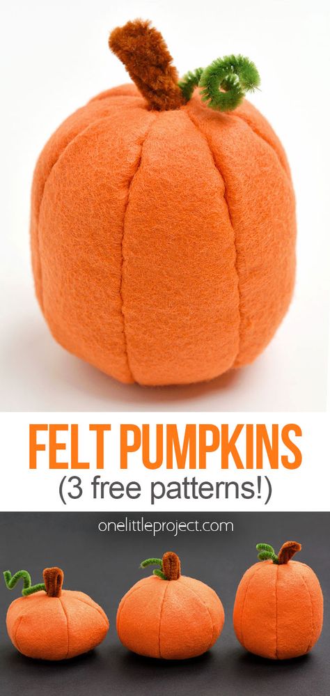 Free Felt Pumpkin Pattern | Cute and Easy DIY Pumpkins Pumpkin Felt Pattern, Sewing Pumpkins Free Pattern, Pumpkin Plush Pattern, Felt Pumpkin Pattern, Felt Pumpkins Diy, Sew A Pumpkin, Sewing Pumpkins, Halloween Felt Crafts, Pumpkin Patterns Free