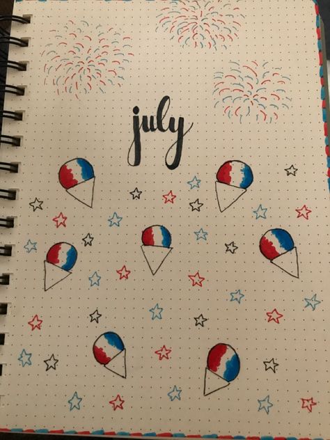 July Bullet Journal, Journal 2025, Patriotic Treats, Bullet Journal Pages, For Journal, Diy Planner, Bullet Journaling, Journal Pages, Bullet Journal