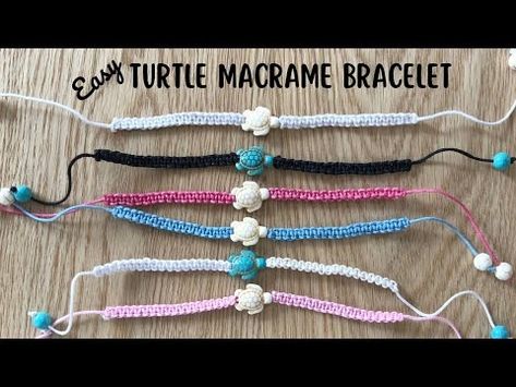 How to Make a Bracelet I Easy Turtle Macrame Bracelet I DIY Bracelets ​⁠@graciescraftzone - YouTube Macrame Turtle, Easy Bracelet Making, Macrame Square, Bracelet Making Tutorial, Beaded Turtle, Macrame Square Knot, Easy Bracelet, Turtle Bracelet, Square Knot