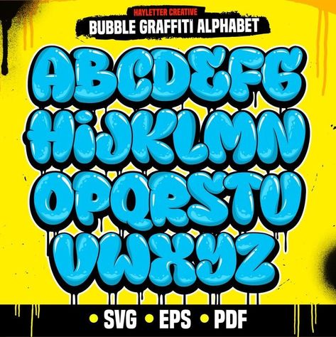 Creative - Modern Font Designs Creative Fonts Alphabet, Bubble Letter Graffiti, Throwies Graffiti Alphabet, Graffiti Bubble Letters, Font Websites, Graffiti Letters Styles, Graffiti Font Style, Fonts Graffiti, Font Styles Alphabet