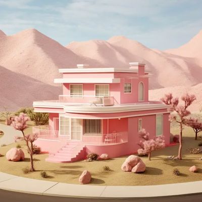 Barbie's dreamhouse looks VERY different in every state (50 Photos) Barbie Inspired House, Barbie Dreamhouse Aesthetic, Barbie Dream House Aesthetic, Architecture References, Dream House Aesthetic, Barbie Dreamhouse, Sims Builds, Beauty Entrepreneur, Pink Lifestyle