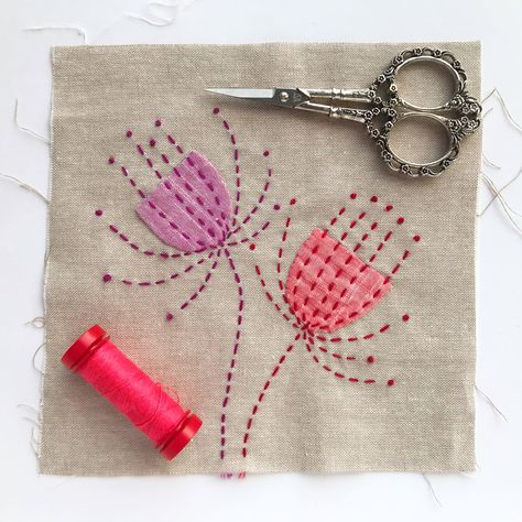 Dream Flowers – auribuzz Jo Avery, Sewing Retreats, Textile Art Embroidery, Creative Textiles, Sashiko Embroidery, Hand Embroidery Projects, Creative Embroidery, Fabric Yarn, Crewel Embroidery