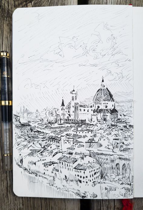 Florence Drawing Florence Sketch, Florence Drawing, Italy Sketches, Italy Drawing, Cityscape Drawing, Germany Trip, German Travel, Art 2023, Capstone Project