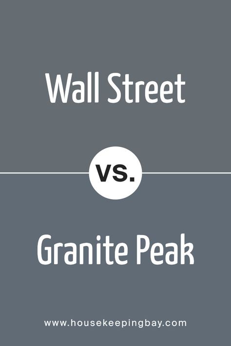 Wall Street SW 7665 by Sherwin Williams vs Granite Peak SW 6250 by Sherwin Williams Granite Peak Sherwin Williams, Sherwin Williams Paint Gray, Shade Of Gray, Sherwin Williams Gray, Fireplace Update, Trim Colors, Gray Paint, Grey Paint Colors, Deep Gray