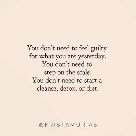 Crystal🌿RDN, IBCLC, Dietitian on Instagram: “Feeling guilty after eating is often a symptom of an unhealthy relationship with food. . If you experience this regularly, I’m here to tell…” Feeling Guilty When Eating, Feeling Guilty After Eating, Eating Quotes, Feeling Guilty, Relationship With Food, Unhealthy Relationships, Ate Too Much, The Guilty, Unhealthy Food