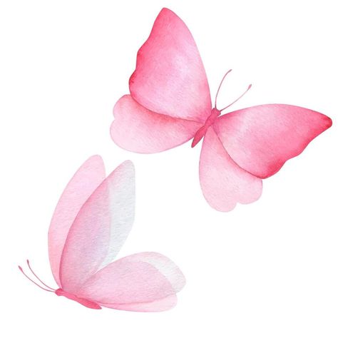 acuarela ilustración de delicado rosado mariposas hecho a mano, aislado Color Rosa, Butterflies, Art