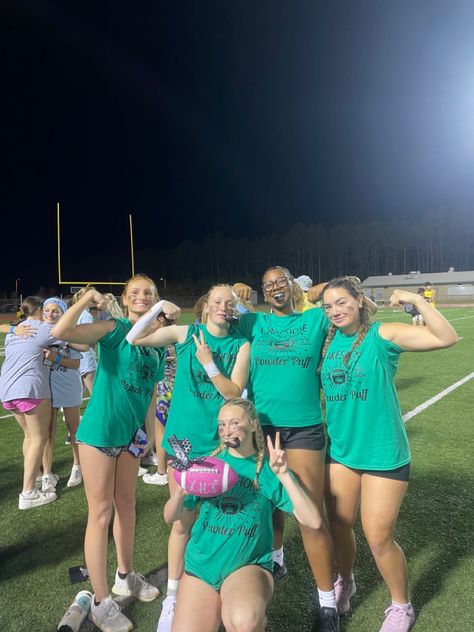 Powder Puff Football Shirts, Powder Puff Football, Romanticizing School, Retro Room, Insta Ideas, Flag Football, Junior Year, Game Pictures, Football Pictures