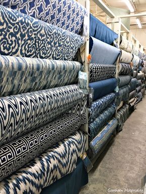 Best Fabric For Sofa, Sofa Fabrics, Fabric Store Design, Small Sectional Sofa, Sofa Fabric Upholstery, Latest Sofa Designs, Living Room Decor Curtains, Blue White Decor, Blue And White Fabric