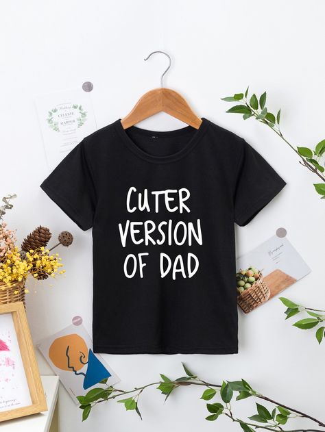 Toddler Tshirt Ideas, Slogan Graphic Tee, Shein Kids, Cricut Craft Room, Toddler Boy Outfits, Toddler Girl Outfits, Boys Clothing, Custom Baby, Boys T Shirts