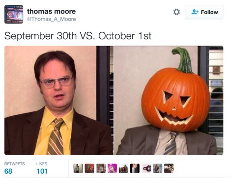 17 Of The Funniest Tweets About September 30th Vs. October 1st October Memes, Funny Instagram Memes, Halloween Memes, Comedy Jokes, Jack O'lantern, Everything Has Change, Teacher Memes, October 1st, Joke Of The Day