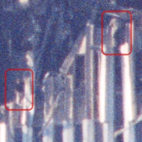 In these six edited images, two individuals can be seen in the entry hole of American Airlines Flight 11; one is believed to be Edna Cintron (left), while the other remains unidentified (right). The unknown person appears to be attempting to stand and move to a higher position. Unfortunately, the final image is less clear due to the photographer zooming out. On a side note, these images were taken just as United Airlines Flight 175 impacted the South Tower. Images sourced from: https://www.... United Airlines Flight 175, Unknown Person, We Will Never Forget, Airline Flights, Twin Towers, United Airlines, Trade Center, American Airlines, World Trade