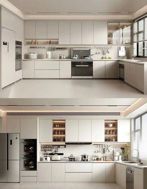 #HomeDecor #InteriorDesign #HomeInspiration #InteriorStyling #DecorInspo #InteriorDesignIdeas #HomeStyle #DecorGoals #ModernHome #HomeDecorIdeas #LivingRoomDecor #BedroomInspiration Tv Unit Kitchen, Square Kitchen Ideas, Closed Kitchen Design, Kitchen Colour Combination, Minimal Kitchen Design, Kitchen Modular, Modern Kitchen Cabinet Design, Dream Kitchens Design, Modern Kitchen Interiors