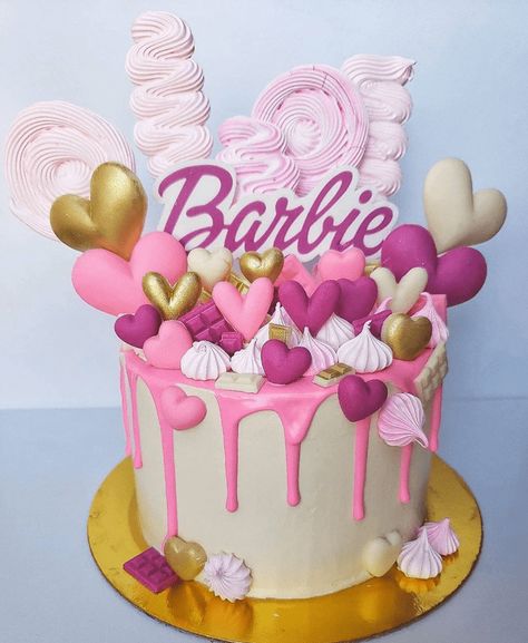 Barbie Cake Design Images (Barbie Birthday Cake Ideas) Barbie Cake For Women, Barbie 40th Birthday Cake, Barbie Drip Cake, Barbie Inspired Cupcakes, Barbie Cake Ideas Birthdays Pink, Barbie Aesthetic Cake, Black Barbie Birthday Cake, Barbie Cakes For Girls Birthday Kids, 2 Tier Barbie Cake