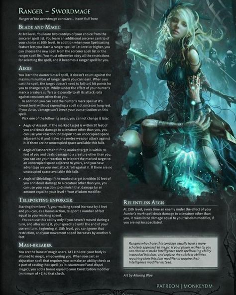 Homebrew Ranger Archetype, Ranger Homebrew 5e, Dnd 5e Homebrew Subclasses Ranger, Ranger Archetype 5e, Dnd 5e Ranger Subclasses, Dungeons And Dragons Ranger, 5e Classes, Dnd Subclasses, Homebrew Classes