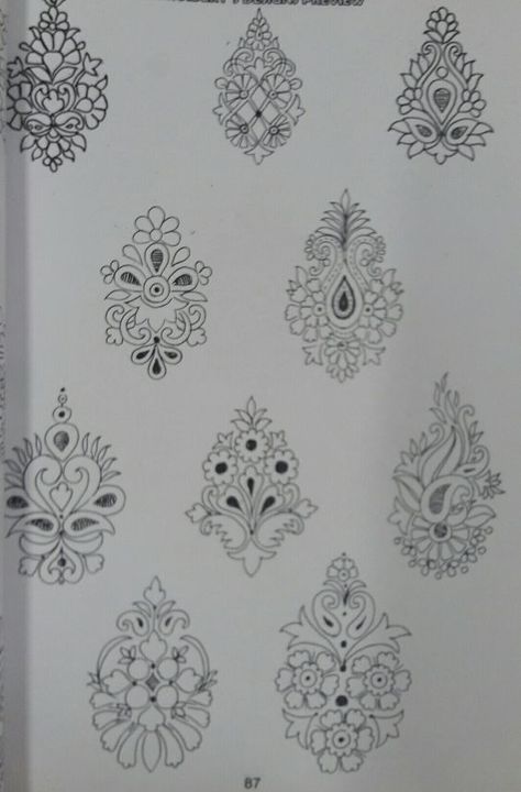 Flower Aari Work, Aari Work Blouse Designs, Embroidered Accessories, Work Blouse Designs, Motifs Textiles, Pola Bordir, Flower Drawing Design, Jewellery Design Sketches, Inspiration Tattoos