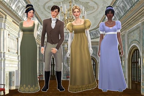 mmcc lookbooks Sims 4 Bridgerton Dress, Sims 4 Cc 1800s Clothes, Sims 4 Bridgerton Cc, Sims 4 Regency Cc, 1800s Clothes, Sims 4 Historical Cc, Sims 4 Historical, Sims 4 Decades Challenge, King George Iii