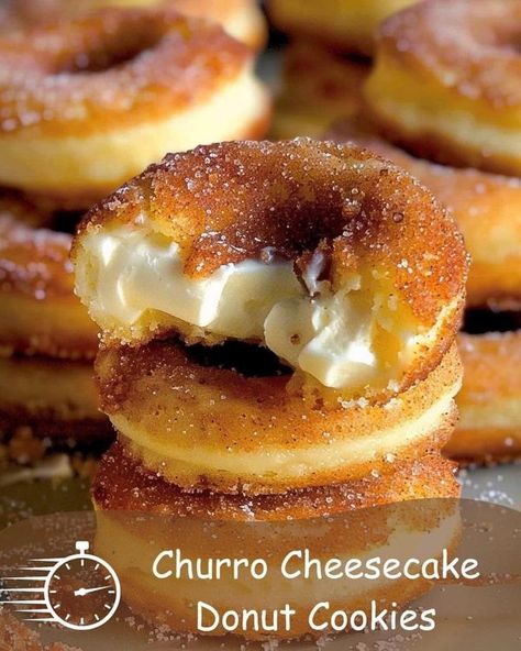 Cinnamon Kissed Cheesecake Donut Cookies, Cheesecake Donut, Woolworth Cheesecake Recipe, Donut Cookies, Cream Filled Donuts, Ree Drummond Recipes, Churro Cheesecake, Buddy Valastro, Gordon Ramsay Recipe