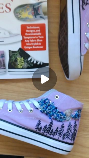 Melissa Galbraith on Instagram: "Bead embroidery!⁠
⁠
Have you tried it?⁠
⁠
My new book DIY Embroidered Shoes dabbles in bead embroidery so you can add added depth and sparkle to you shoes. ⁠
⁠
These shoes are Moonlit Forest which  uses beads as stars and clouds. In other patterns you’ll be able to use beads as snake scales, octopus eyes, solar systems and more. 

#beading #customshoes #handembroidery #mcreativej #stitching #getcrafty @foxchapelpublishing" Embroidered Shoes Diy, Octopus Eyes, Shoe Embroidery, Moonlit Forest, Snake Scales, Solar Systems, Book Diy, Shoes Diy, Embroidered Shoes