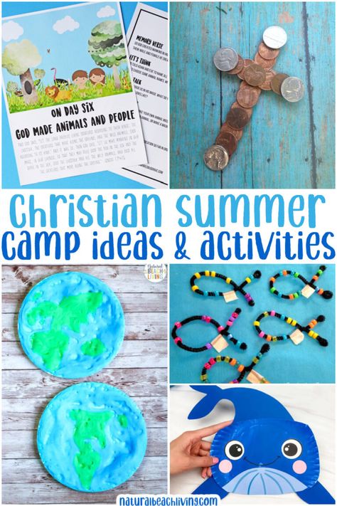 Christian Camp Themes, Summer Kids Bible Lessons, Christian Summer Camp Crafts, Camping Theme Vbs Crafts, Church Camp Crafts For Kids, Summer Childrens Church Lessons, Summer Church Activities For Kids, Christian Summer Camp Themes, Vbs Summer Camp Theme