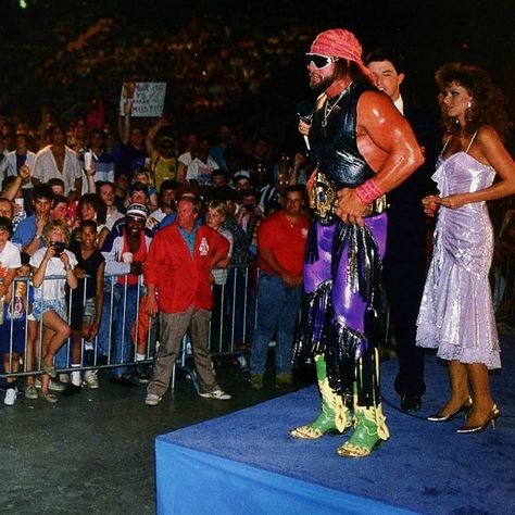 Male Wrestling, Tuesday Greetings, Miss Elizabeth, Randy Savage, Macho Man Randy Savage, Watch Wrestling, Professional Wrestlers, Wwe Legends, Pro Wrestler