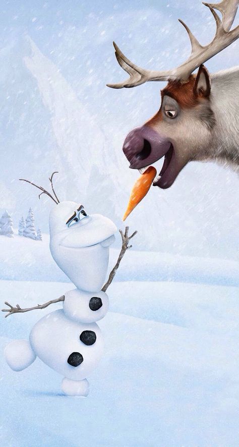 Olaf And Sven Wallpaper, Minion Wallpaper Iphone, Olaf And Sven, Disney Canvas Paintings, Disney Olaf, Frozen Wallpaper, Disney Canvas, Frozen Christmas, Minions Wallpaper