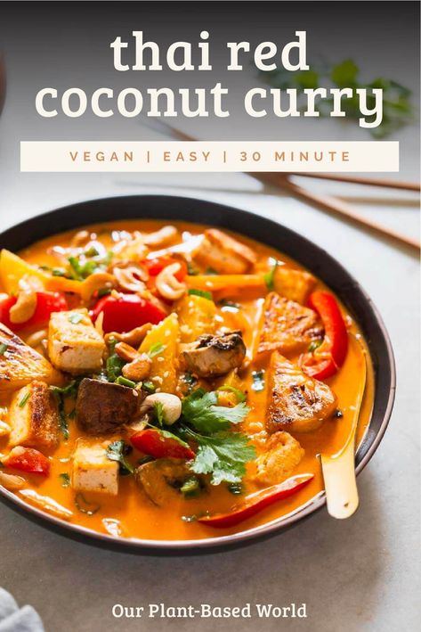 Experience a fusion of thrilling flavors with this delectable Vegan Coconut Pineapple Thai Curry recipe. It's a tropical delight, packed with quality nutrition and vibrant taste that'll thrill your senses. Indulge guilt-free in this plant-based, creamy, and tangy culinary masterpiece. Elevate your cooking game, inspire taste buds, and embrace exotic vegan goodness! Thai Curry Recipe, Quick Vegan Dinner Recipes, Thai Curry Recipes, Vegan Curry Recipes, Vegetarian Comfort Food, Quick Vegan, Quick Vegan Meals, Veggie Dinner, Vegan Coconut