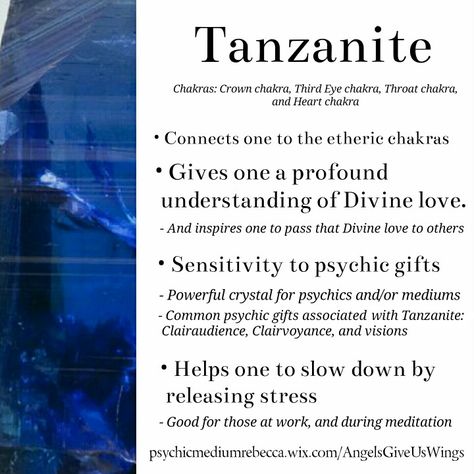 Tanzanite crystal meaning Space Cleansing, Healing Ideas, Crystal Magick, Tanzanite Crystal, Spell Books, Tanzanite Bracelet, Gemstones Crystals, Crystals Healing, Gemstone Meanings