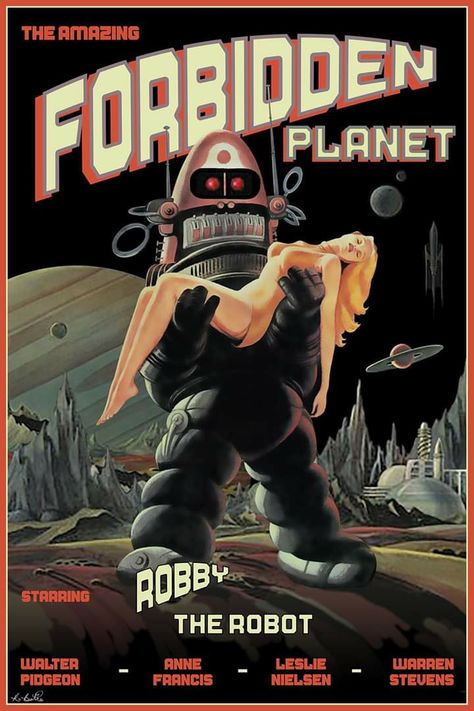 Y Craft, Classic Sci Fi Movies, Science Fiction Movie Posters, Planet Poster, Forbidden Planet, Science Fiction Movies, Sci Fi Comics, Classic Sci Fi, Horror Posters