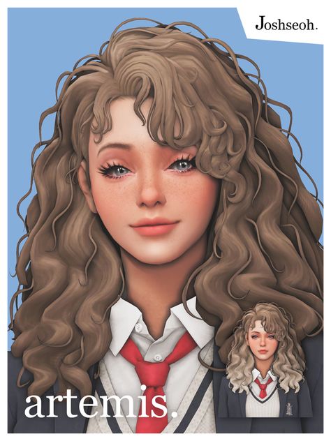 Artemis Hair & Overlay | Patreon Sims 4 Curly Hair, Los Sims 4 Mods, Mods Sims 4, The Sims 4 Cabelos, Muebles Sims 4 Cc, Pelo Sims, The Sims 4 Packs, Sims 4 Cc Folder, Sims 4 Teen