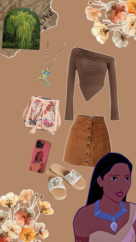 Pocahontas Halloween Costume, Pocahontas Halloween, Pocahontas Outfit, Disney Bound Outfits Casual, Disney Princess Costumes, Disney Princess Outfits, Disney Bound Outfits, Halloween Costumes Friends, Princess Costume