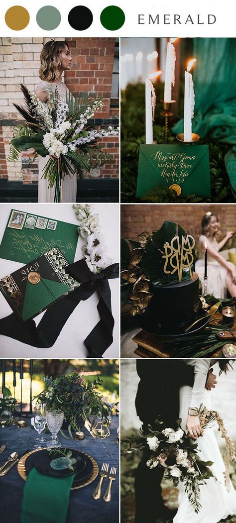 ❤️ 16 Dark Green & Emerald Wedding Color Palette Ideas 2023 | Colors for Wedding Slytherin Wedding, Emerald Wedding Colors, Wedding Color Palette Ideas, 2024 Colors, Green And Gold Wedding, Wedding November, Wedding Color Palettes, Emerald Bridesmaid Dresses, Mauve Wedding